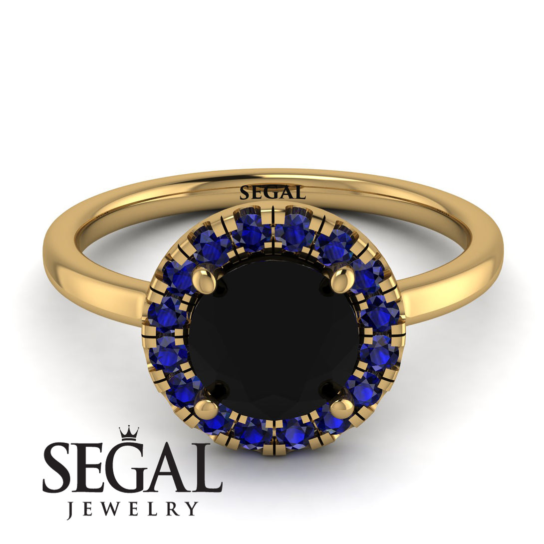 1ct Round Black Diamond Engagement Ring - Natalia No. 67