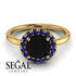 1ct Round Black Diamond Engagement Ring - Natalia No. 67 image 3