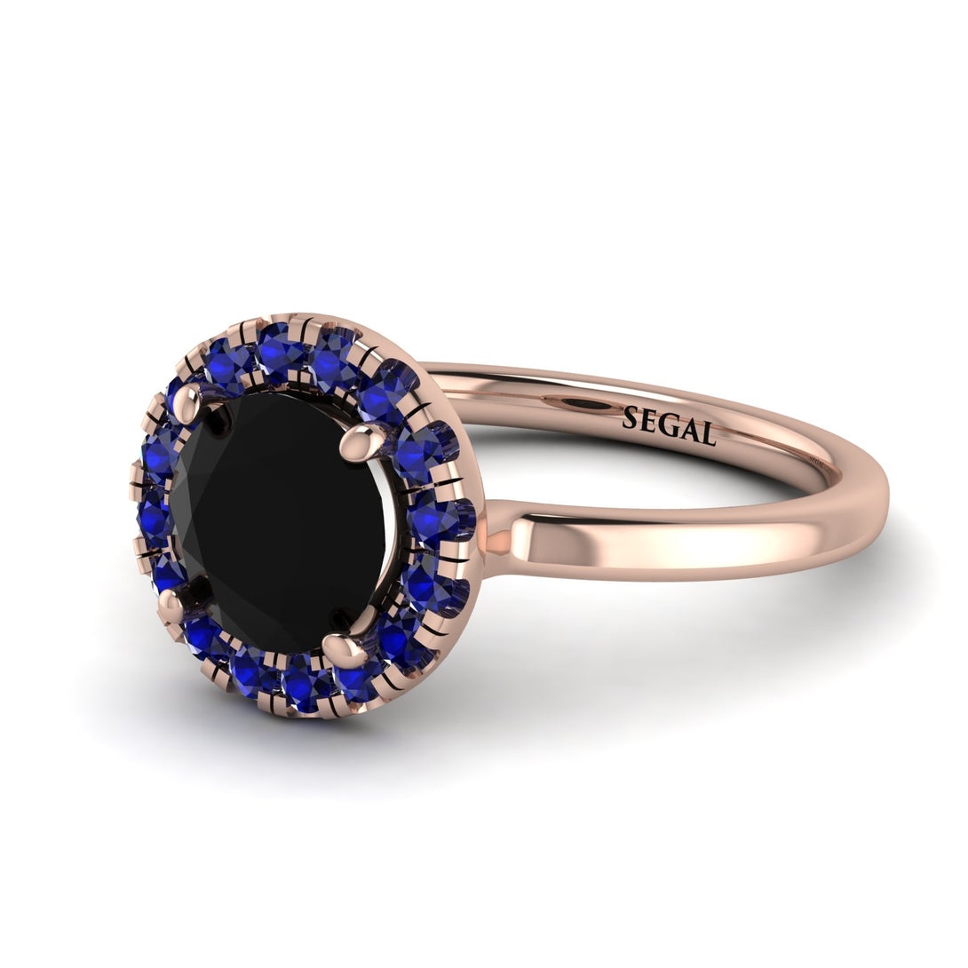 1ct Round Black Diamond Engagement Ring - Natalia No. 68