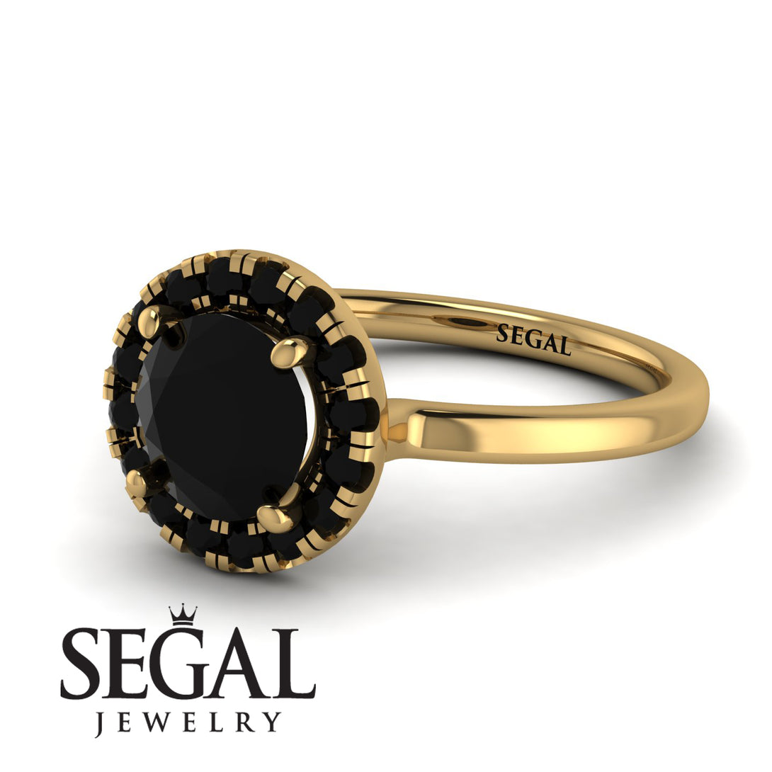 1ct Round Black Diamond Engagement Ring - Natalia No. 37