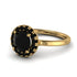Two Tones 1ct Round Black Diamond Engagement Ring - Natalia No. 79