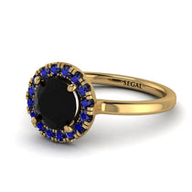 1ct Round Black Diamond Engagement Ring - Natalia No. 67 image 1