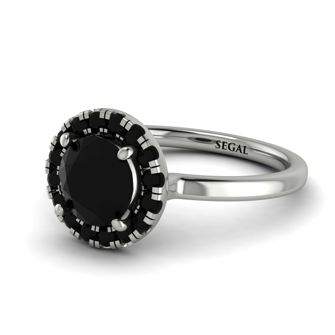 1ct Round Black Diamond Engagement Ring - Natalia No. 39