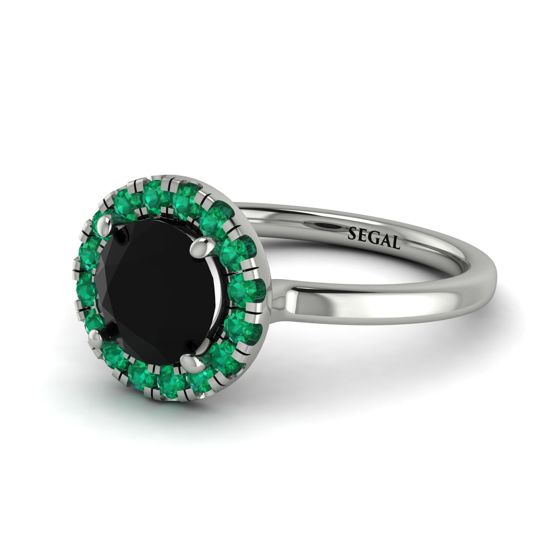 1ct Round Black Diamond Engagement Ring - Natalia No. 24