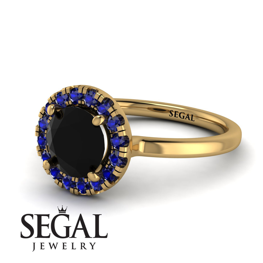 1ct Round Black Diamond Engagement Ring - Natalia No. 67