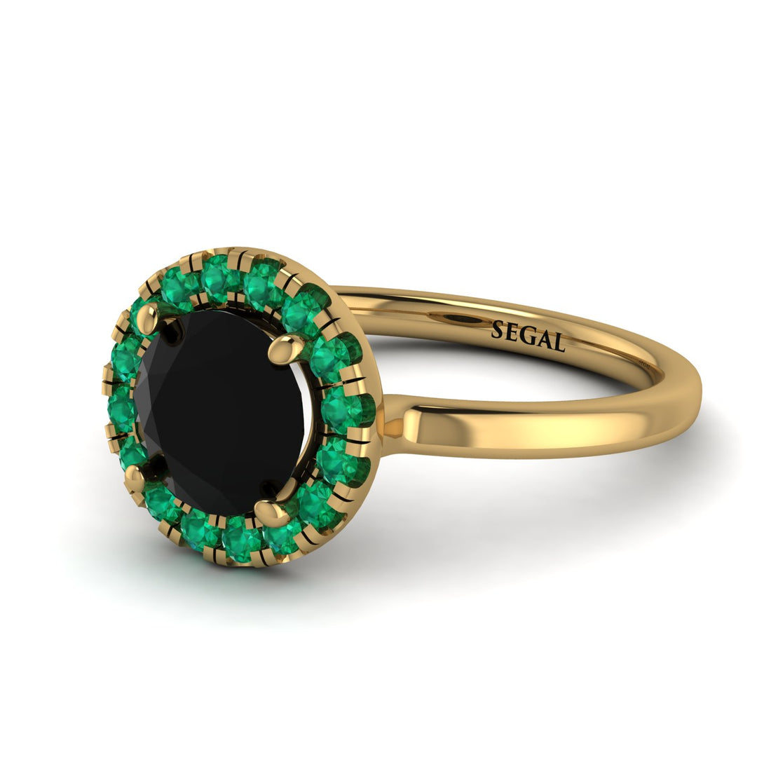 1ct Round Black Diamond Engagement Ring - Natalia No. 22