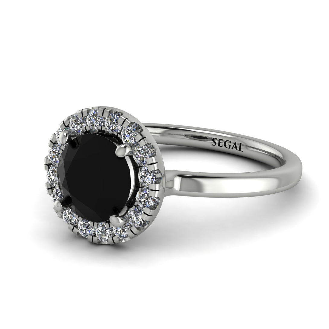 1ct Round Black Diamond Engagement Ring - Natalia No. 9