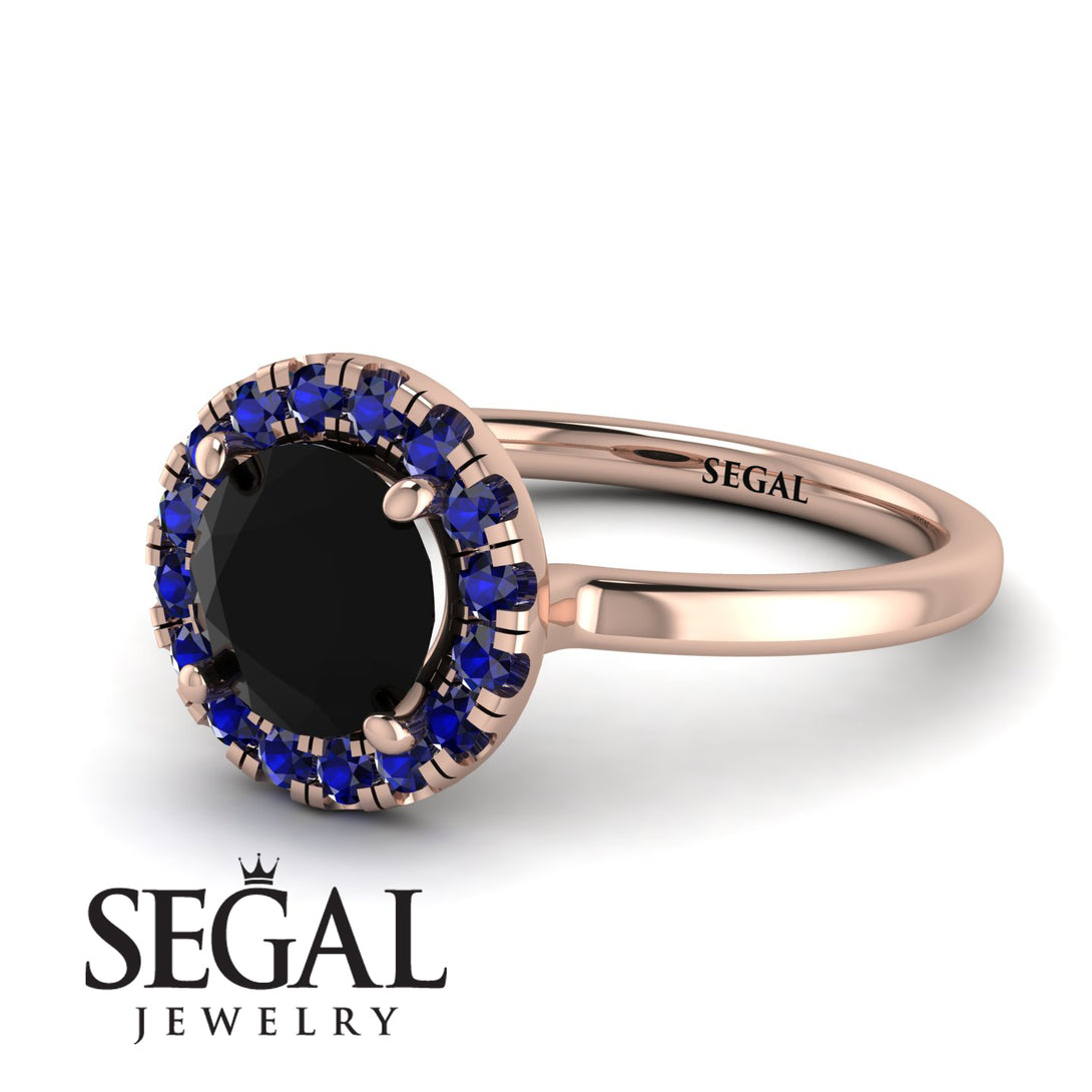 1ct Round Black Diamond Engagement Ring - Natalia No. 68