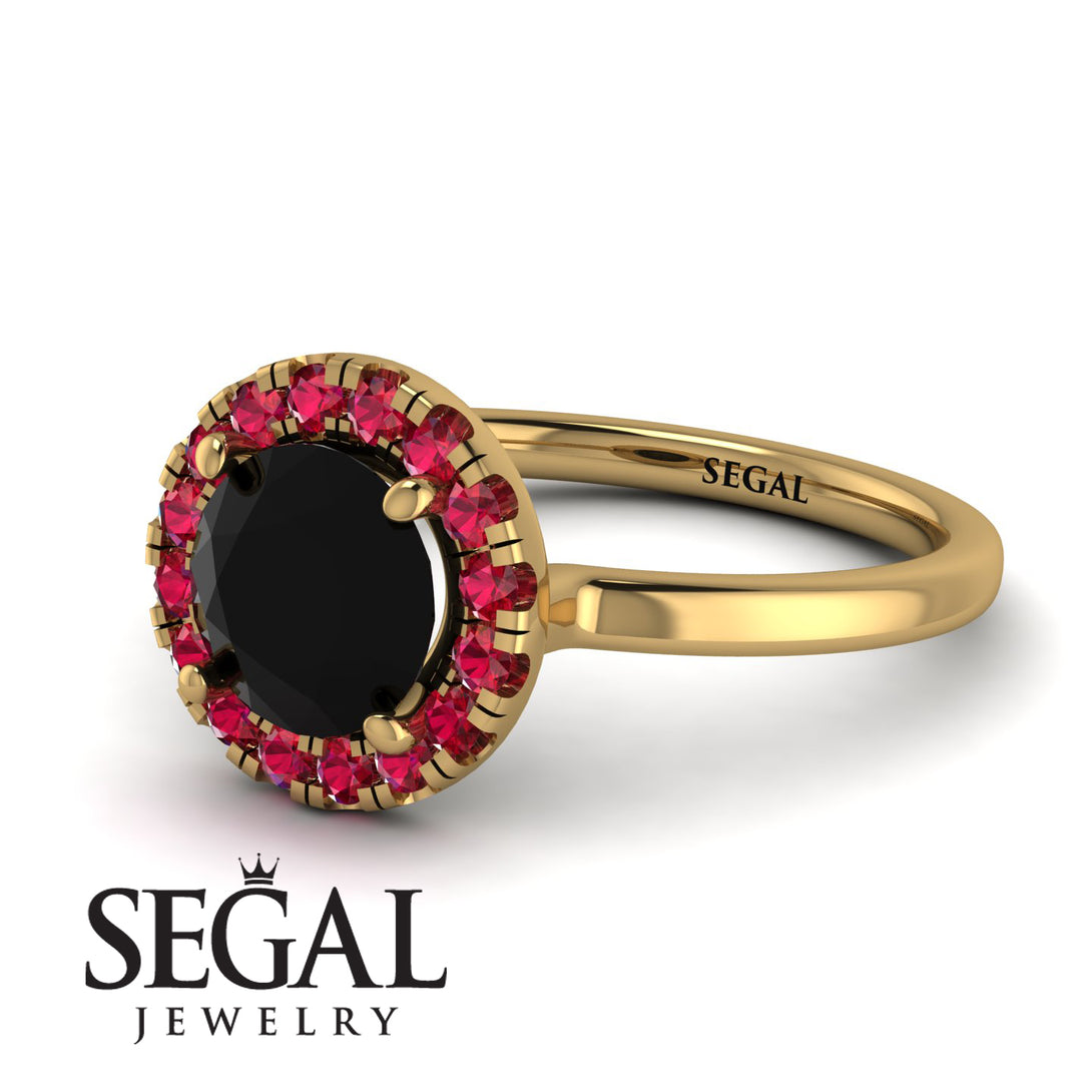 1ct Round Black Diamond Engagement Ring - Natalia No. 52