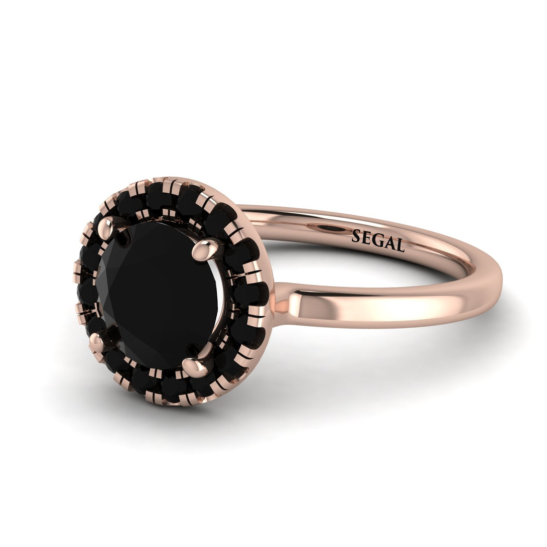 1ct Round Black Diamond Engagement Ring - Natalia No. 38