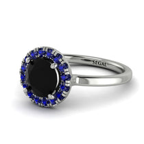 1ct Round Black Diamond Engagement Ring - Natalia No. 69 image 1