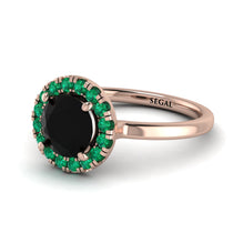 1ct Round Black Diamond Engagement Ring - Natalia No. 23 image 1