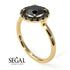 1ct Round Black Diamond Engagement Ring - Natalia No. 37
