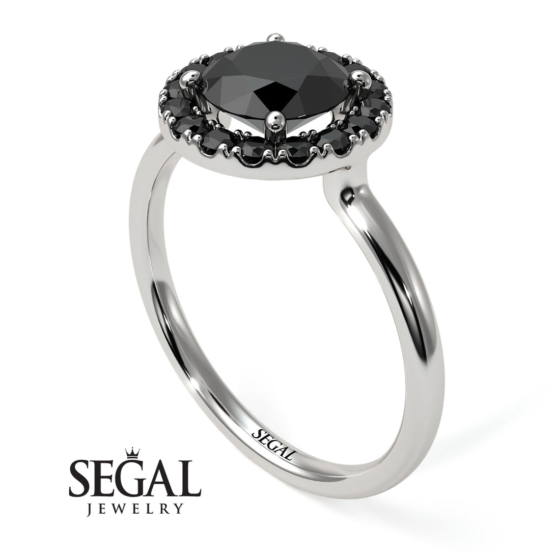 1ct Round Black Diamond Engagement Ring - Natalia No. 39