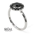 1ct Round Black Diamond Engagement Ring - Natalia No. 39 image 3