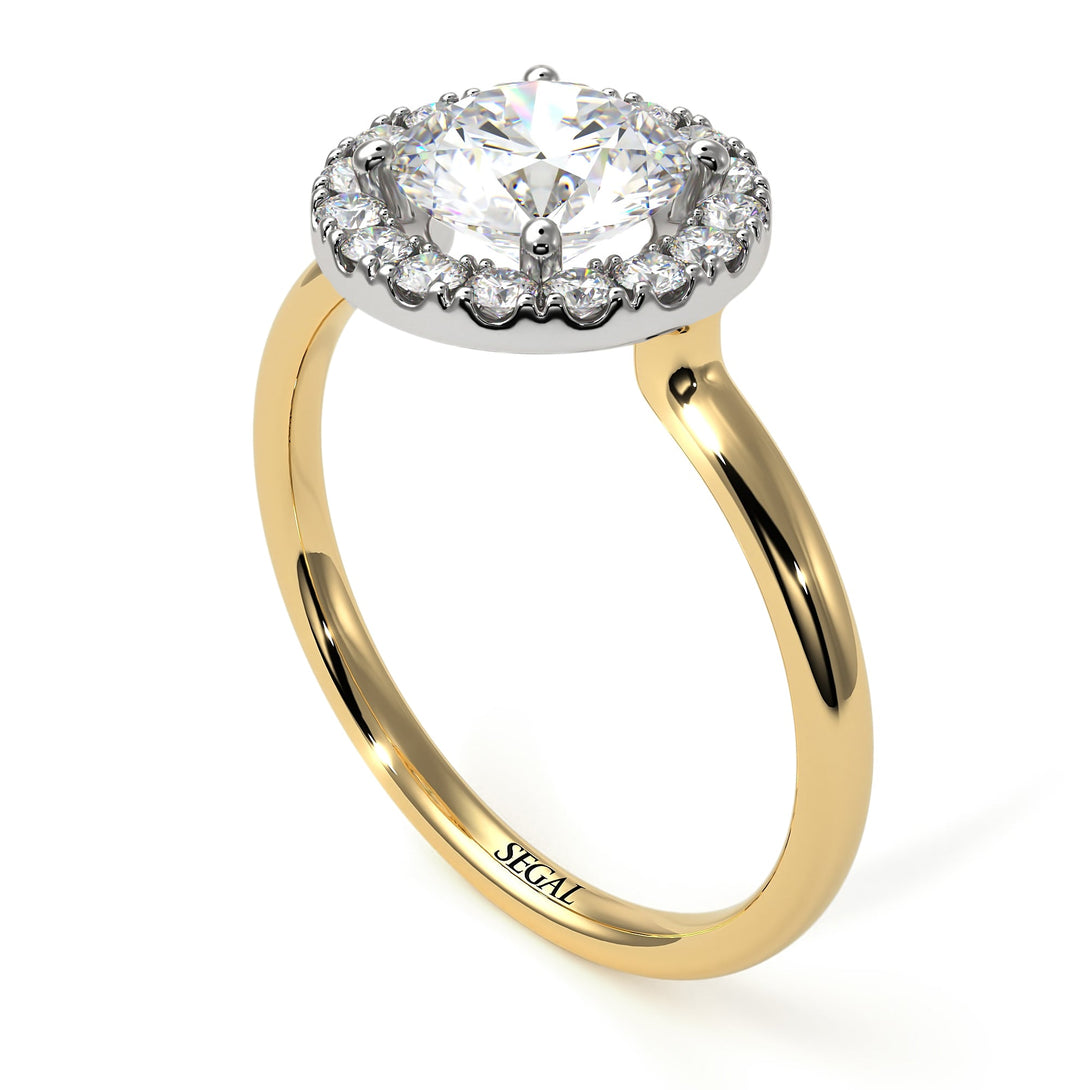 Two Tones 1ct Round Diamond Engagement Ring - Natalia No. 77