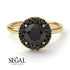 1ct Round Black Diamond Engagement Ring - Natalia No. 37