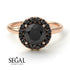 1ct Round Black Diamond Engagement Ring - Natalia No. 38 image 4