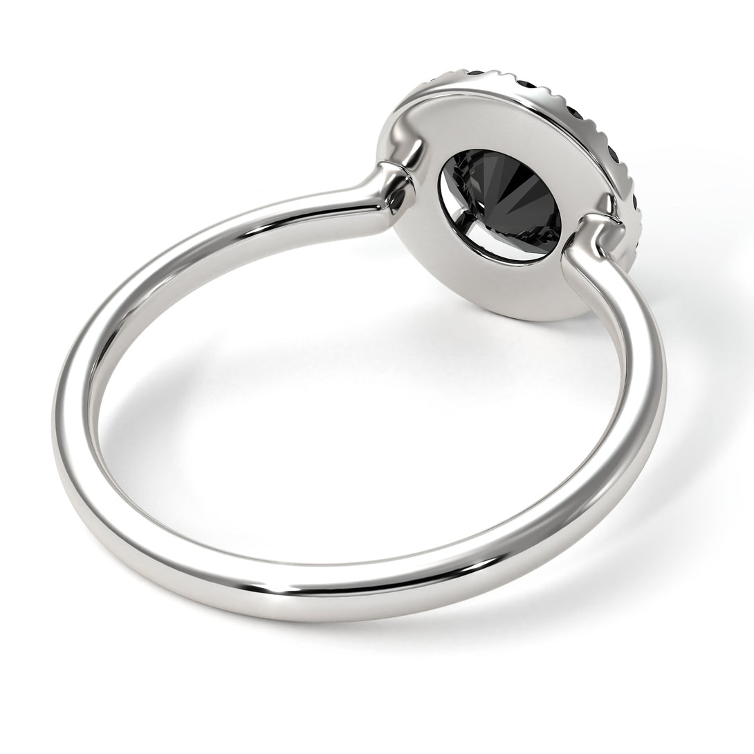 1ct Round Black Diamond Engagement Ring - Natalia No. 9