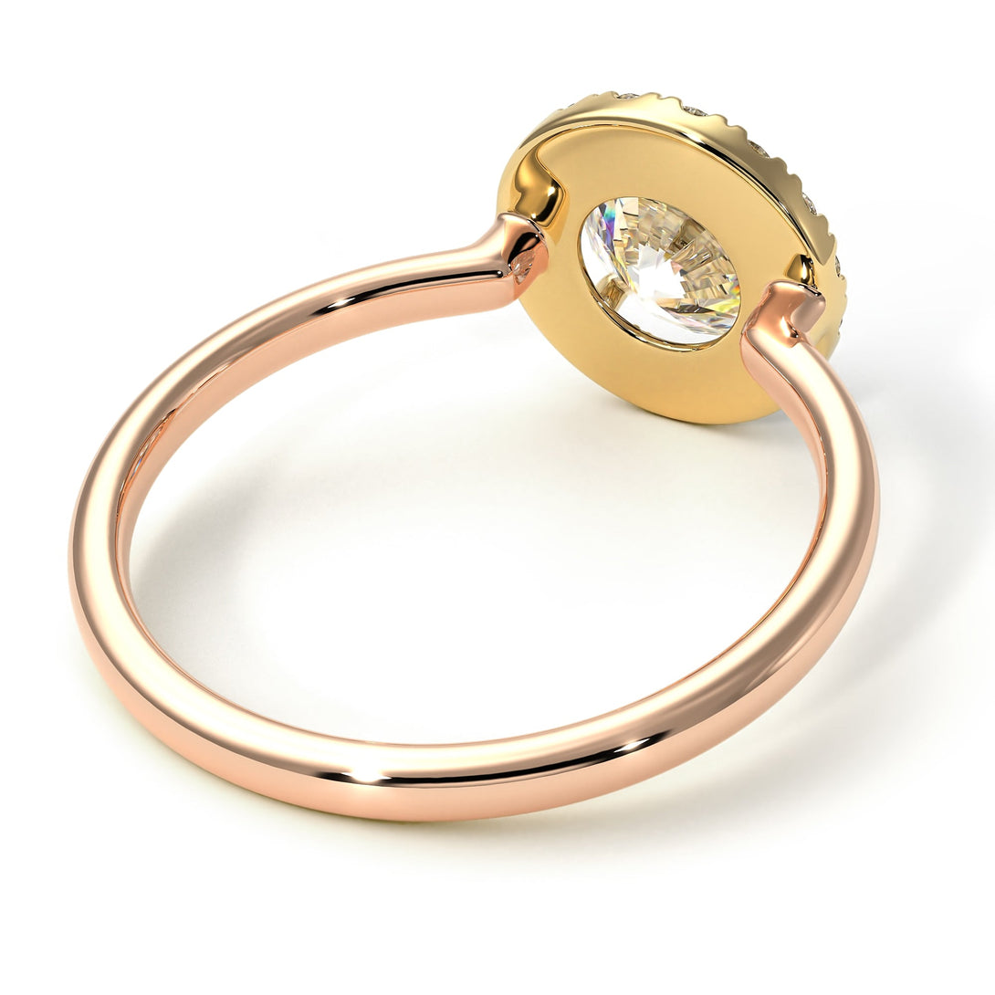 Two Tones 1ct Round Diamond Engagement Ring - Natalia No. 76