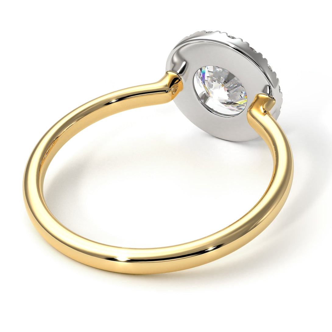 Two Tones 1ct Round Diamond Engagement Ring - Natalia No. 77