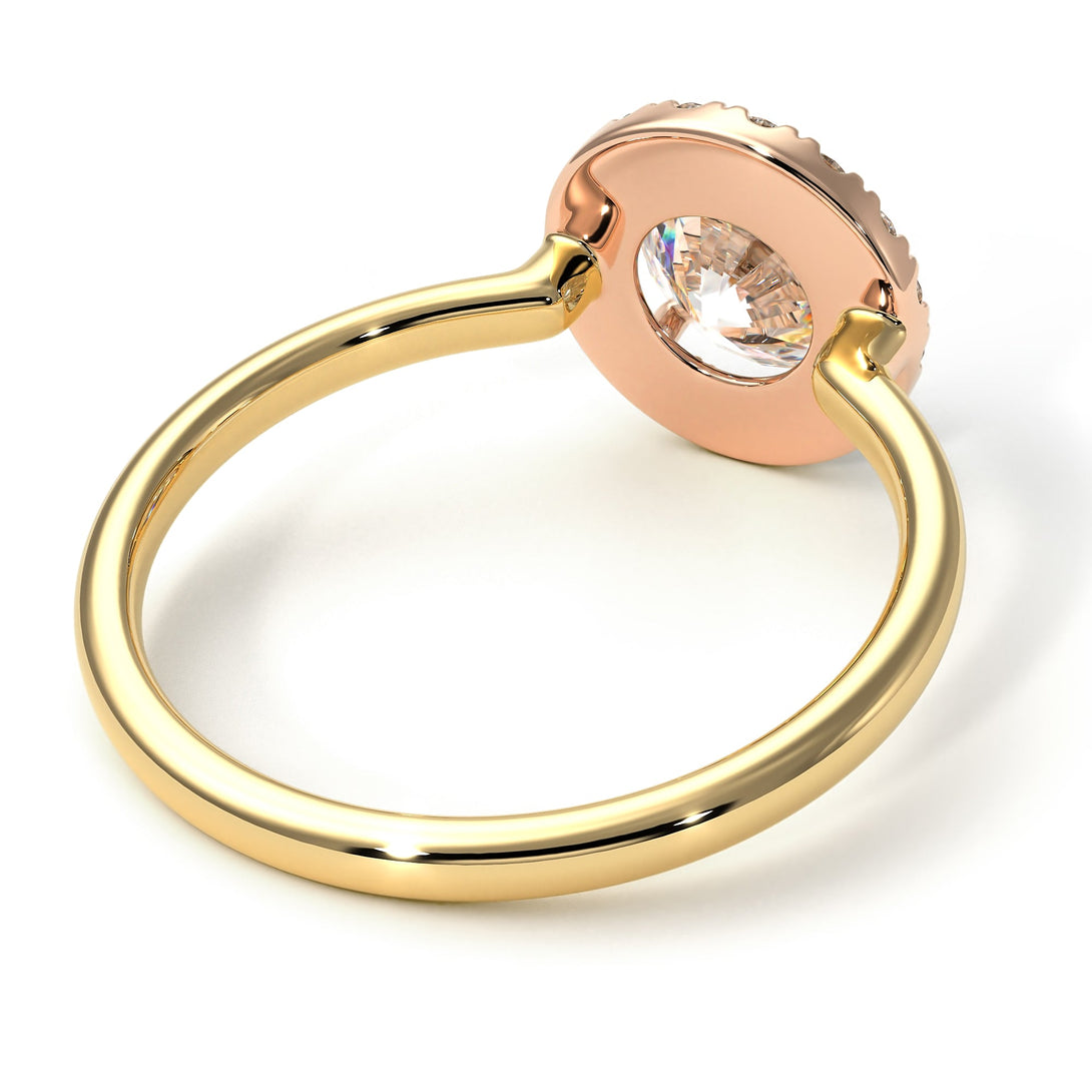 Two Tones 1ct Round Diamond Engagement Ring - Natalia No. 76