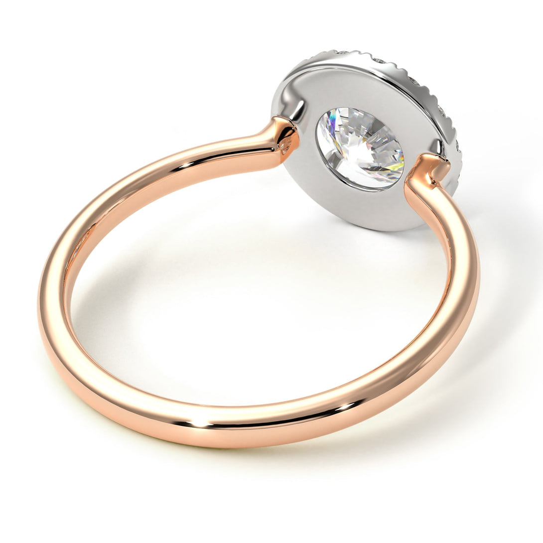 Two Tones 1ct Round Diamond Engagement Ring - Natalia No. 78