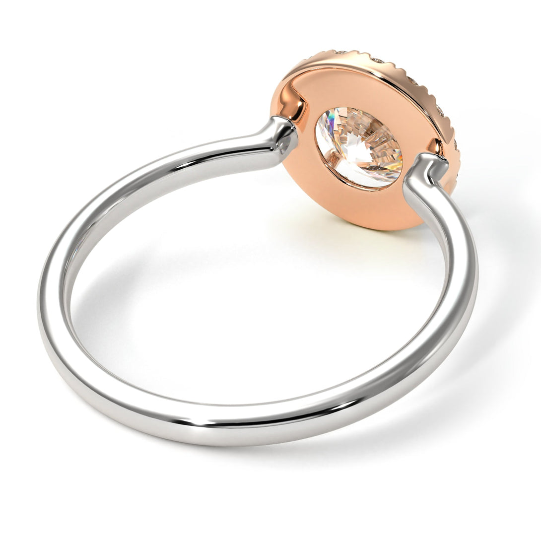 Two Tones 1ct Round Diamond Engagement Ring - Natalia No. 78