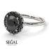 1ct Round Black Diamond Engagement Ring - Natalia No. 39