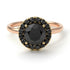 Two Tones 1ct Round Black Diamond Engagement Ring - Natalia No. 79