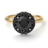 Two Tones 1ct Round Black Diamond Engagement Ring - Natalia No. 80