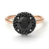 Two Tones 1ct Round Black Diamond Engagement Ring - Natalia No. 81