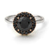 Two Tones 1ct Round Black Diamond Engagement Ring - Natalia No. 81