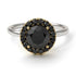 Two Tones 1ct Round Black Diamond Engagement Ring - Natalia No. 80