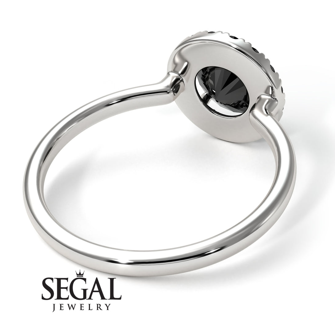 1ct Round Black Diamond Engagement Ring - Natalia No. 39