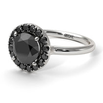 1ct Round Black Diamond Engagement Ring - Natalia No. 39 image 1