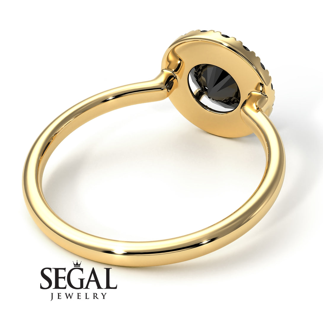 1ct Round Black Diamond Engagement Ring - Natalia No. 37