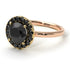 Two Tones 1ct Round Black Diamond Engagement Ring - Natalia No. 79