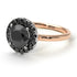 Two Tones 1ct Round Black Diamond Engagement Ring - Natalia No. 81