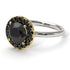 Two Tones 1ct Round Black Diamond Engagement Ring - Natalia No. 80