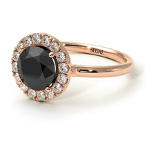 1ct Round Black Diamond Engagement Ring - Natalia No. 8 image 1