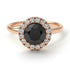 1ct Round Black Diamond Engagement Ring - Natalia No. 8