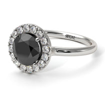 1ct Round Black Diamond Engagement Ring - Natalia No. 9 image 1