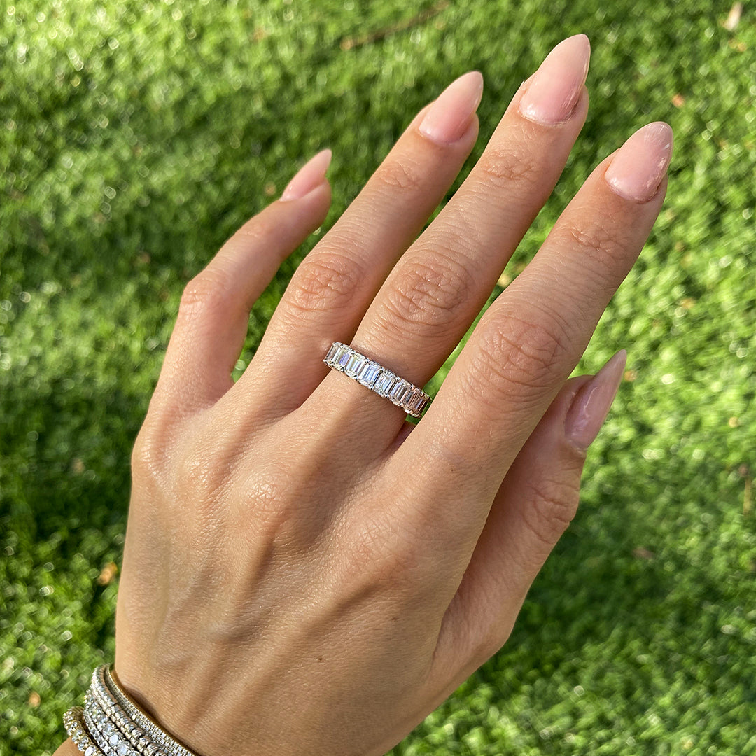 Gorgeous Eternity Emerald Cut Ring - Calliope no. 1