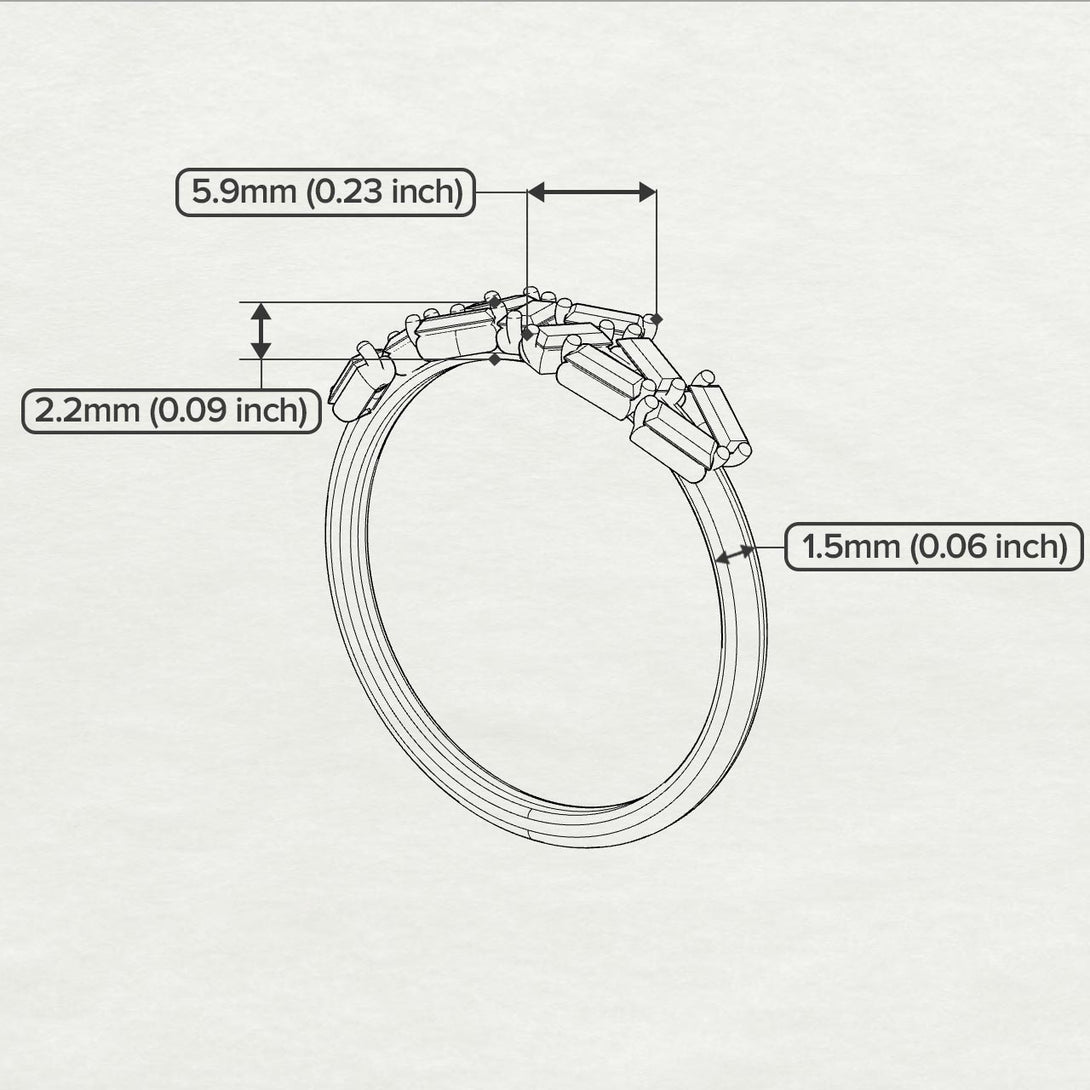 Baguette Black Diamond Ring Mix - Athena No. 9