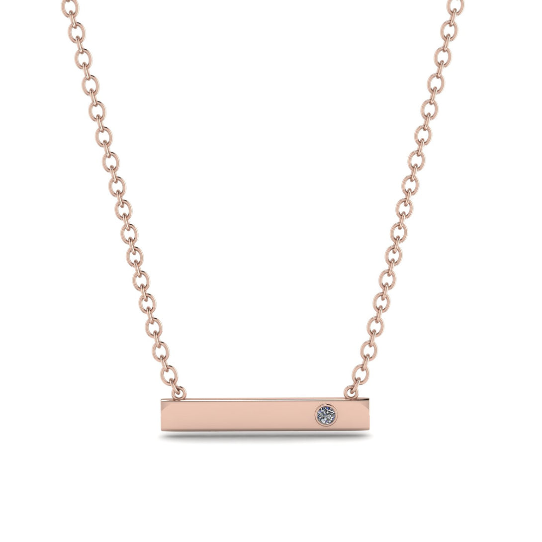 Diamond Gold Necklace Bar - Crystal No. 2