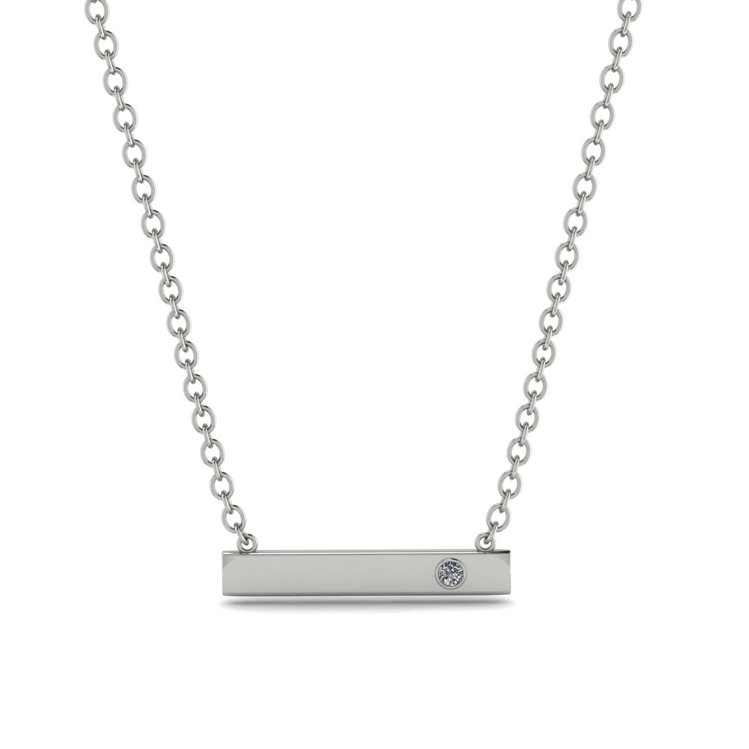 Diamond Gold Necklace Bar - Crystal No. 3