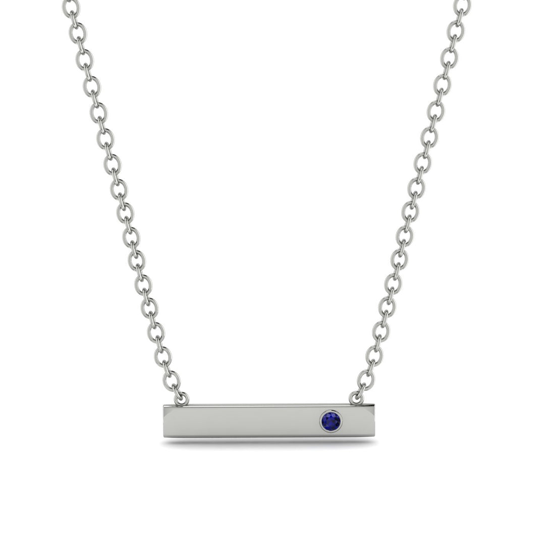 Sapphire Gold Necklace Bar - Crystal No. 15