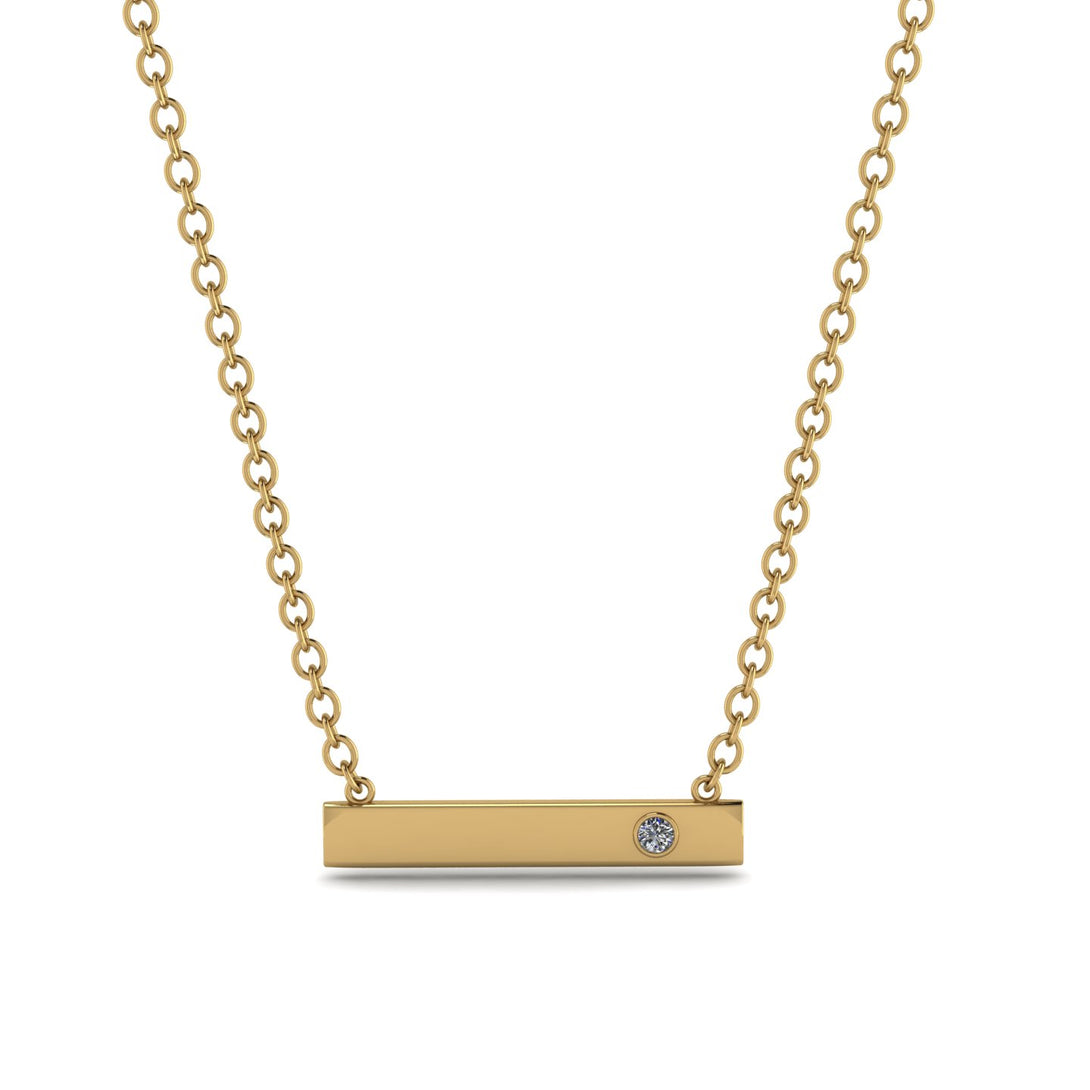 Diamond Gold Necklace Bar - Crystal No. 1