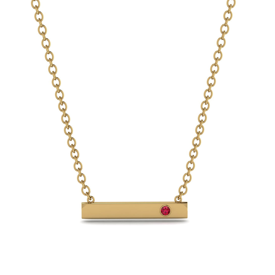 Ruby Gold Necklace Bar - Crystal No. 10